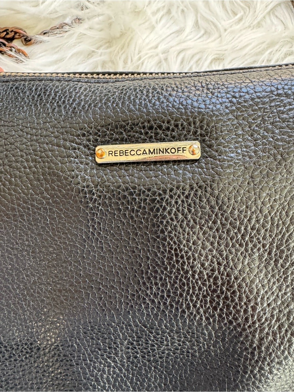 Y2K Rebecca Minkoff Black Leather Multi-Zip Crossbody with Chain Strap - Picture 2 of 2